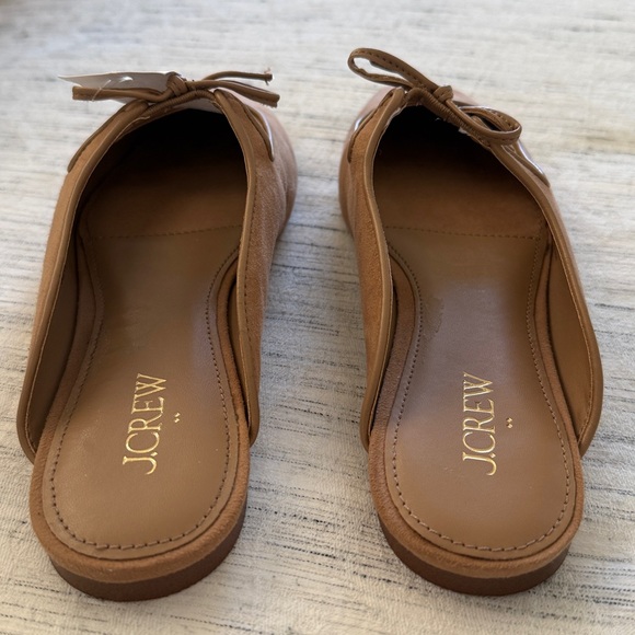 J. Crew Women's Tan Faux Suede Mules with Bow Detail - Picture 2 of 7